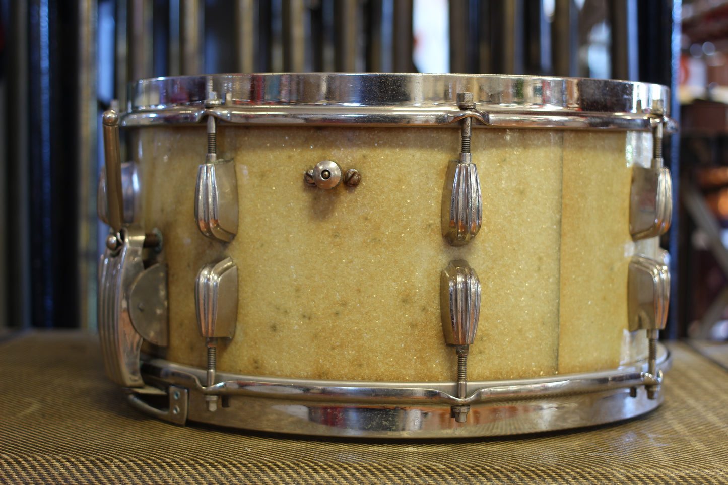 1940's Slingerland Radioking 'Buddy Schutz' Sparkling Silver Pearl 14x24 16x16 9x13 7x14