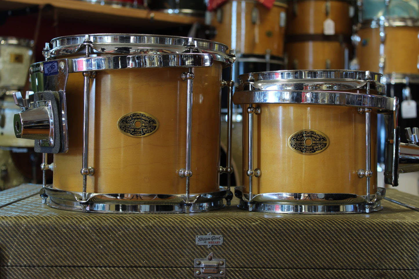 1990's Montineri Custom Drum Kit in Natural Maple 8-10-12-14-20