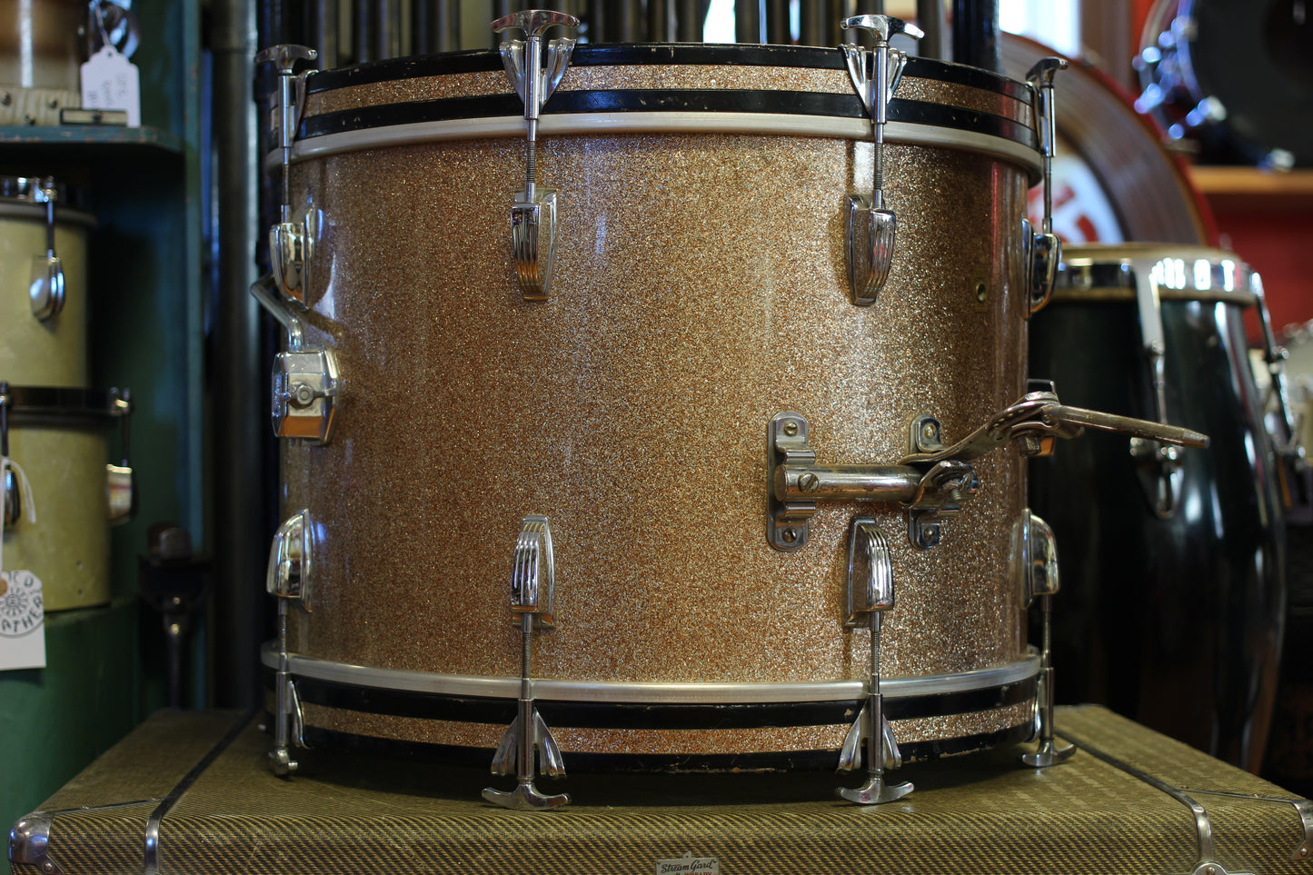 1960's Ludwig Downbeat in Champagne Sparkle 14x20 14x14 8x12