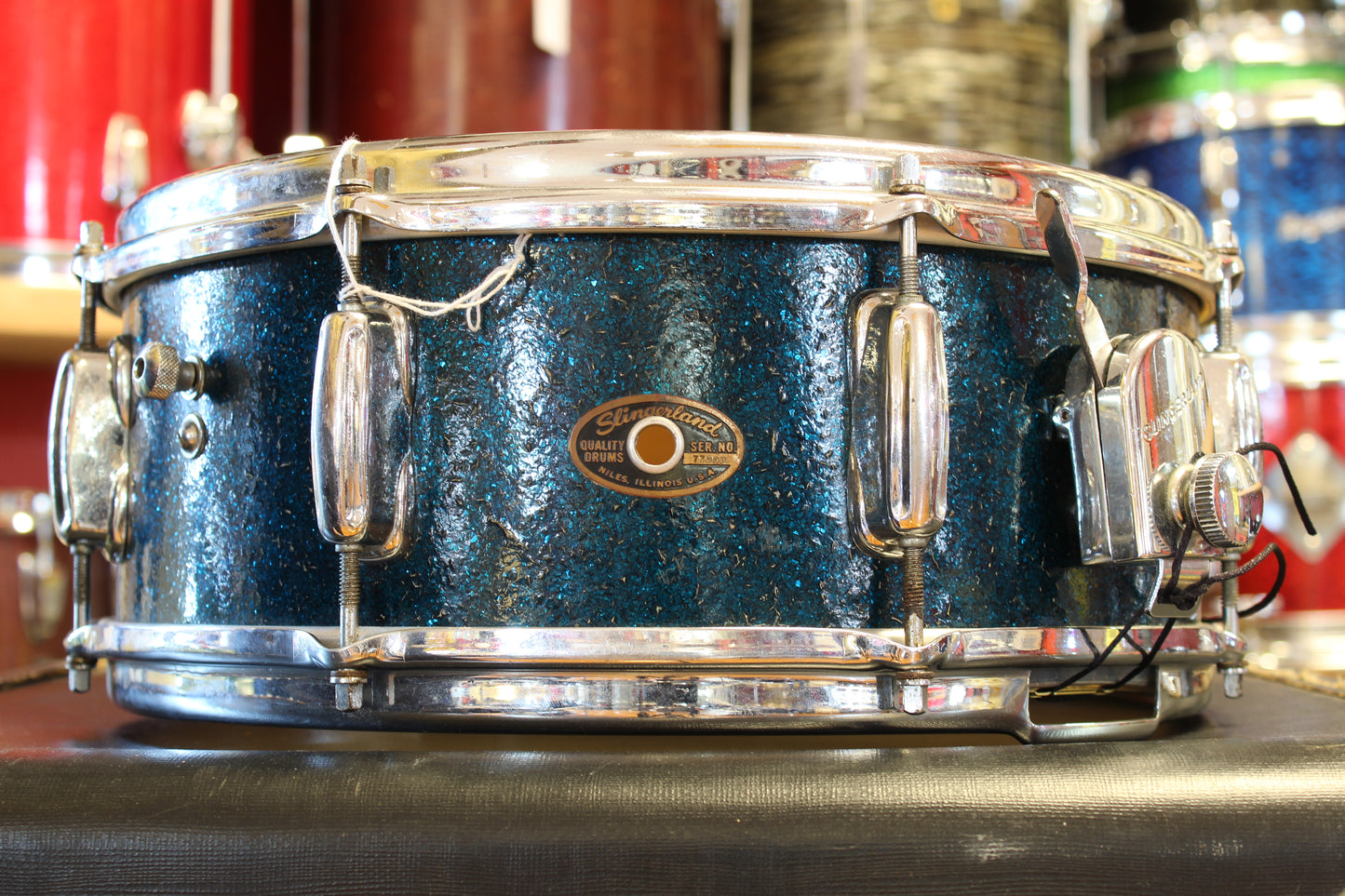 1965 Slingerland 5.5"x14" Artist model Snare Drum in Sparkling Blue Pearl
