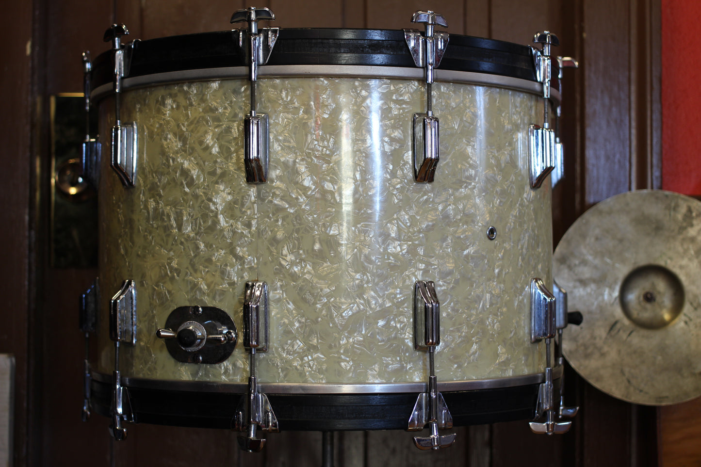 1970's Rogers Londoner in White Marine Pearl 14x22 16x16 9x13 8x12