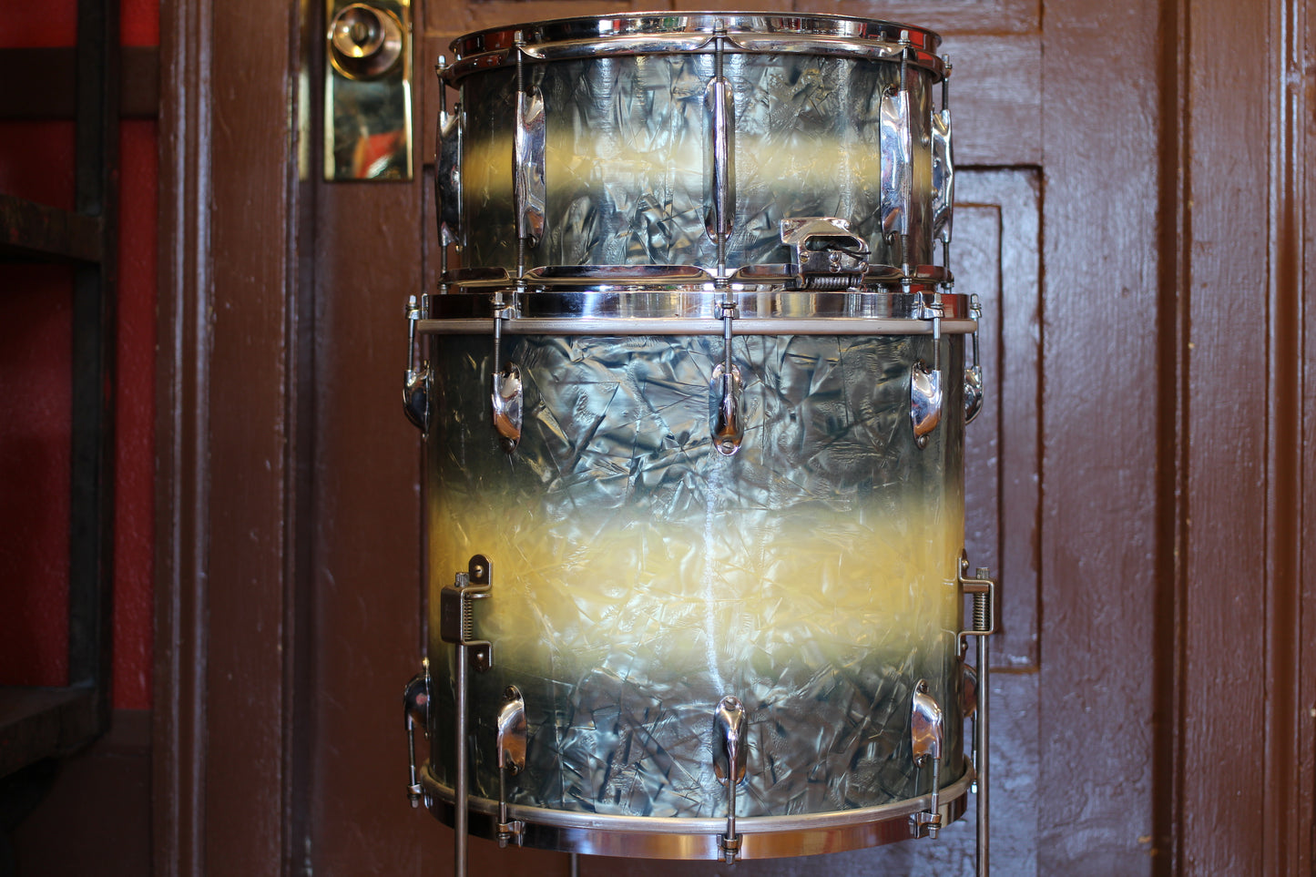 1939 WFL Ray Bauduc Dixieland Outfit in Blue & Marine Pearl 14x28 14x16 9x13 7x14
