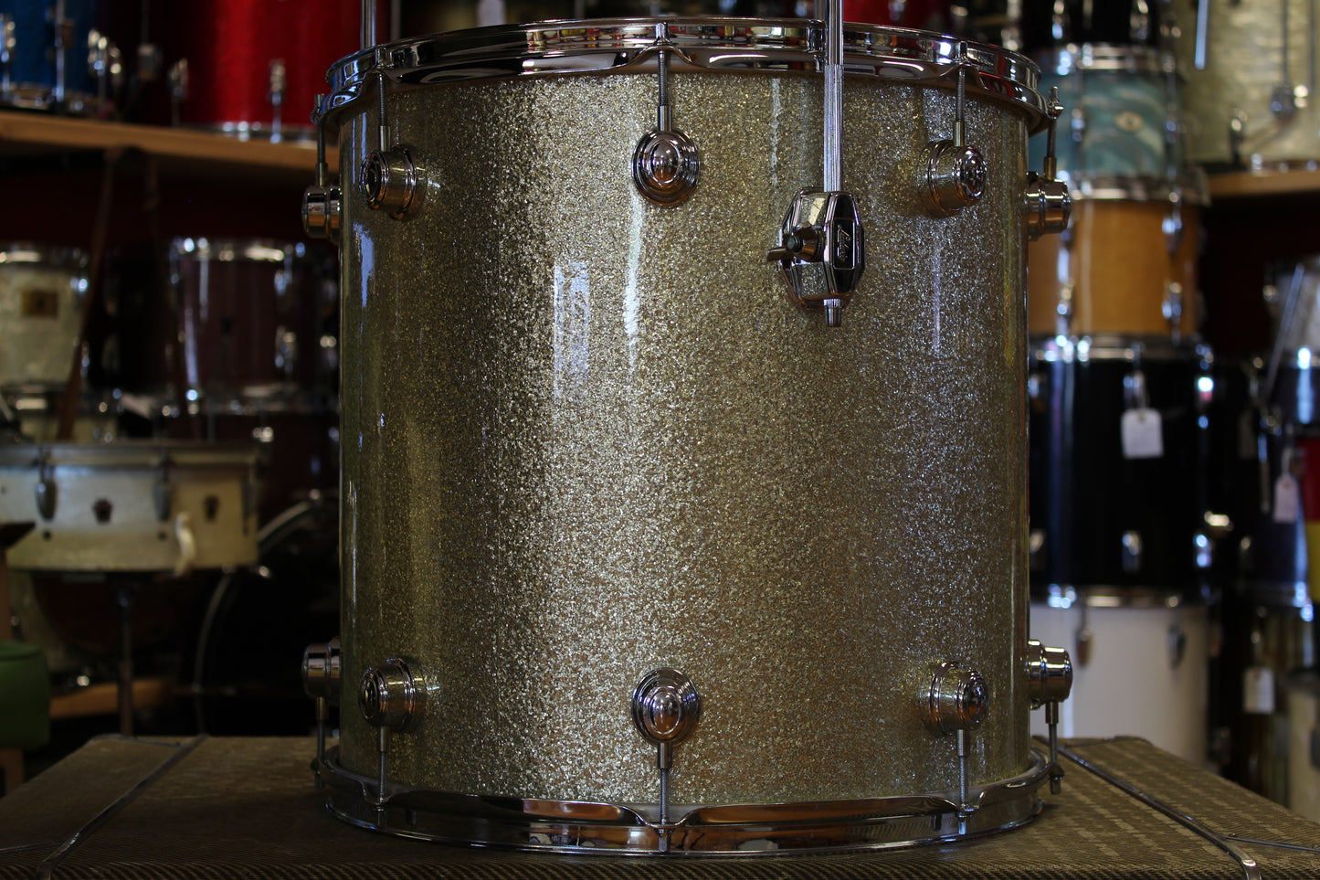 00's Montineri Custom Drums Maple/Poplar/Maple in Aged Silver Sparkle 14x24 16x16 9x13 5.5x14