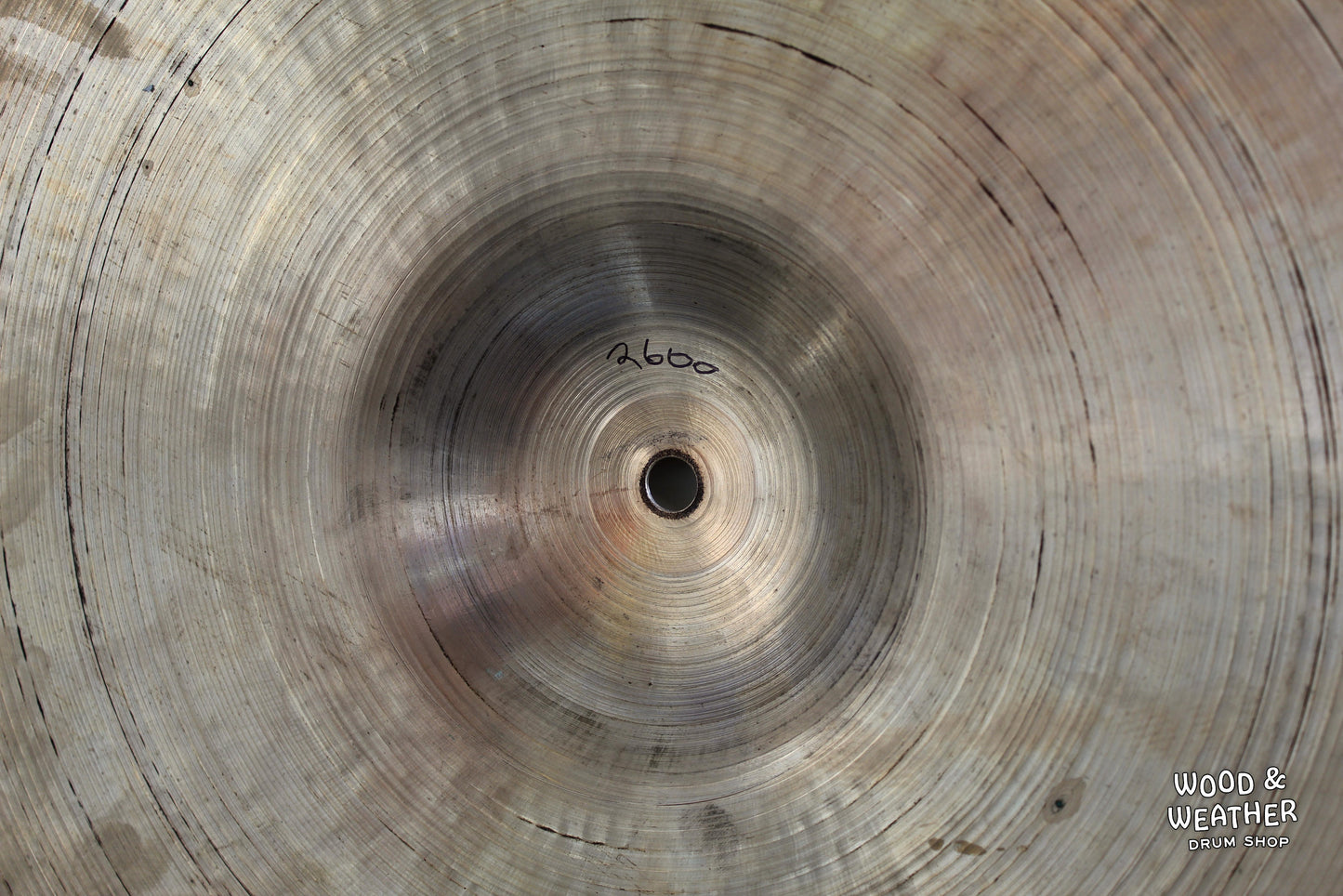 1950s A. Zildjian 22" Small Stamp Ride Cymbal w/ Rivets 2600g