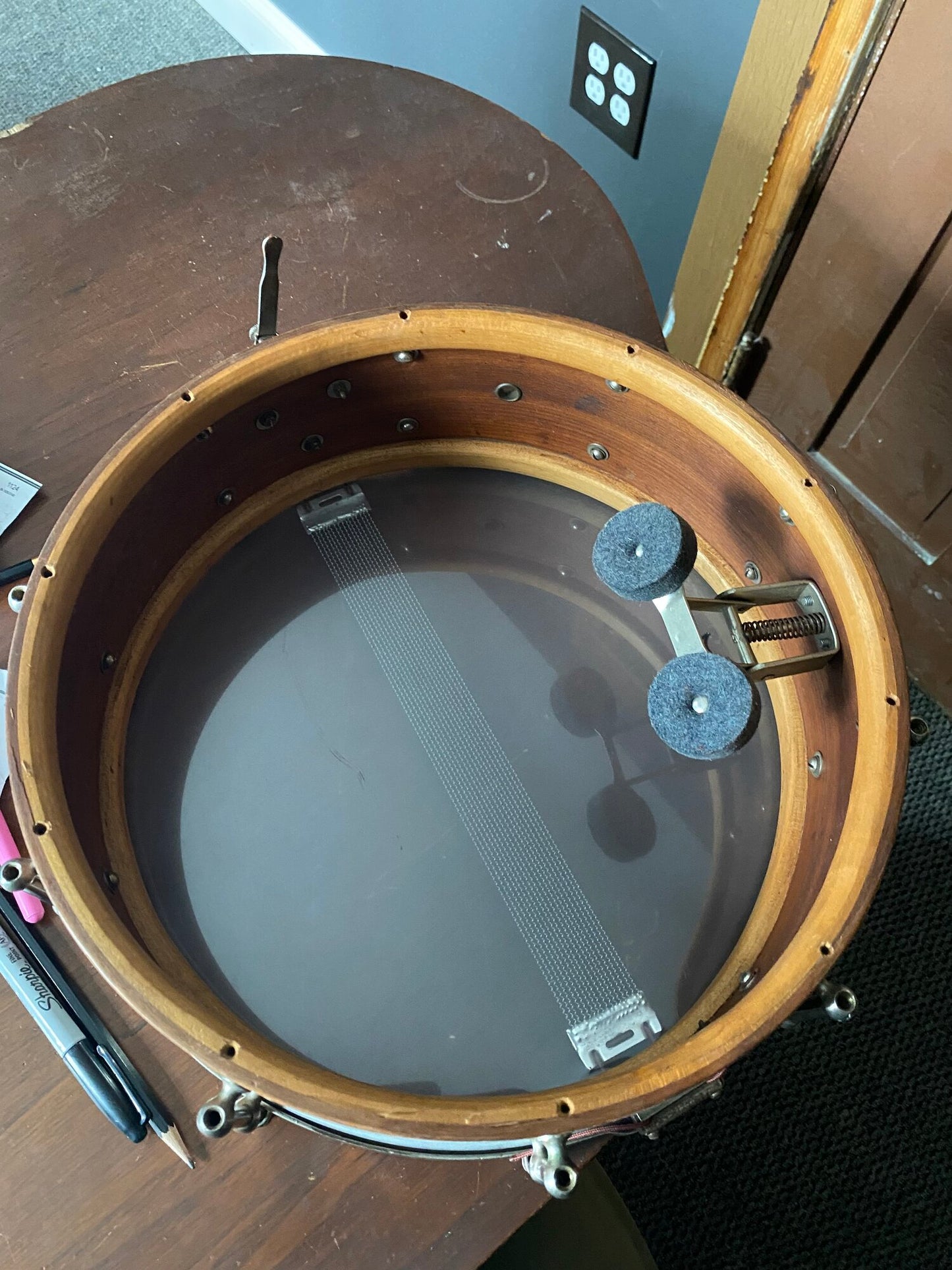 1930's Slingerland Tone Flange 5"x14" in Natural Mahogany