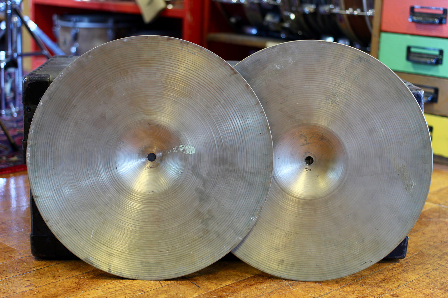1960s A. Zildjian 14" Hi-Hat Cymbals 885/1245g