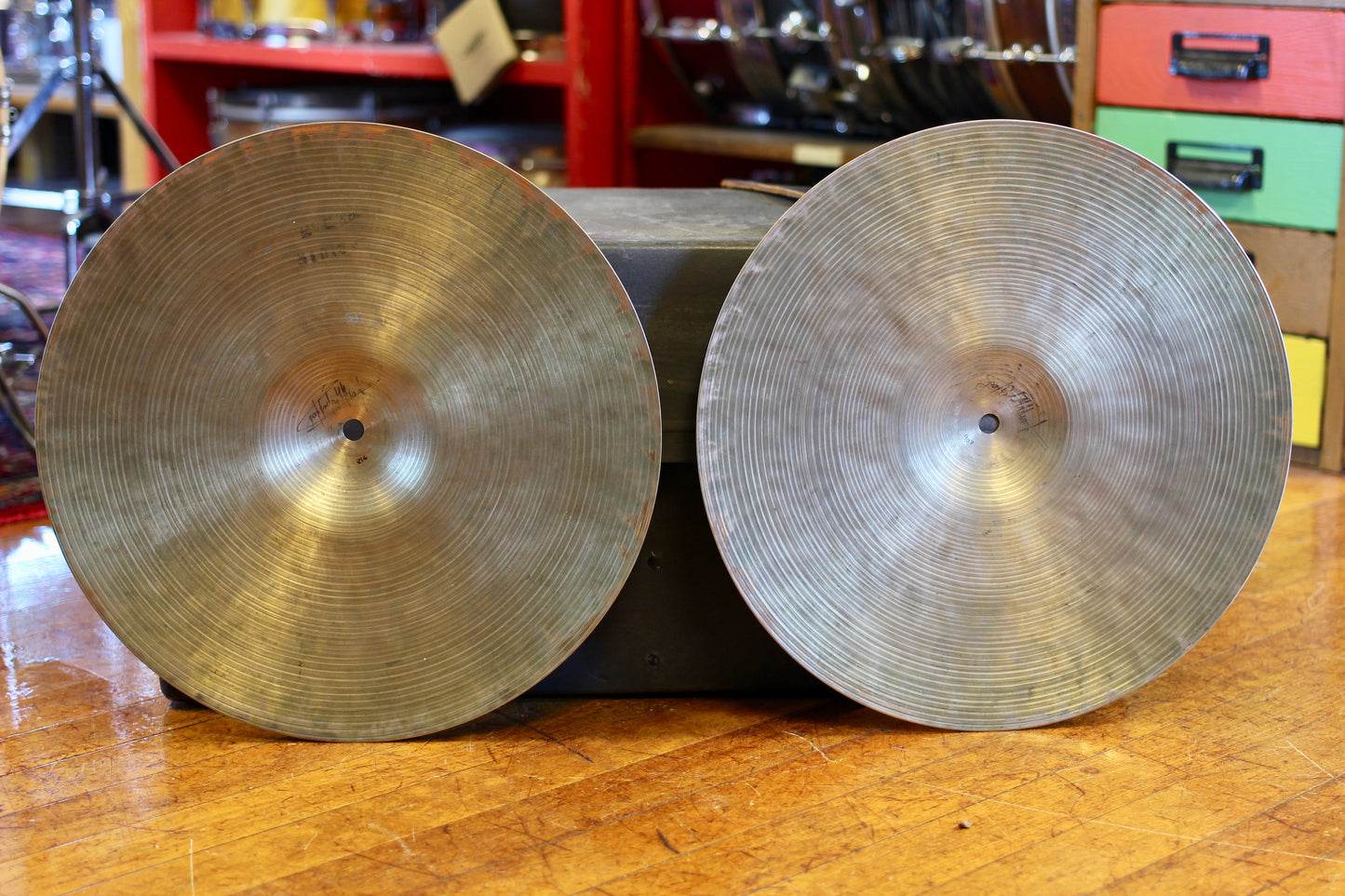 1960s K Zildjian 14" Hi-Hat Cymbals 816/907g