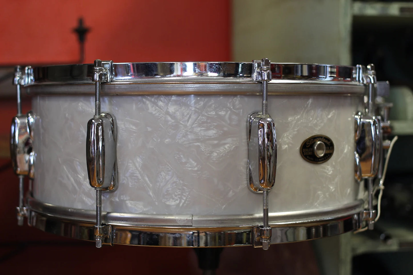 1962 Slingerland 5.5"X14" Student Model Snare Drum in White Marine Pearl