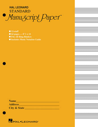 Hal Leonard Standard Manuscript Paper (Yellow Cover)