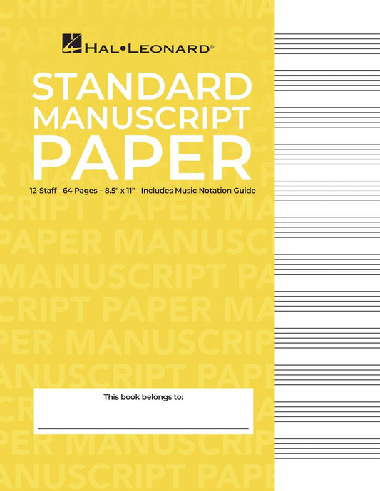 Hal Leonard Standard Manuscript Paper (Yellow Cover)