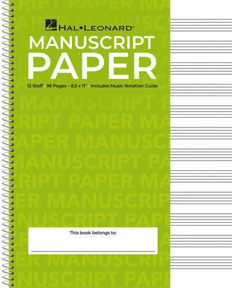 Hal Leonard Standard Wirebound Manuscript Paper (Green Cover)