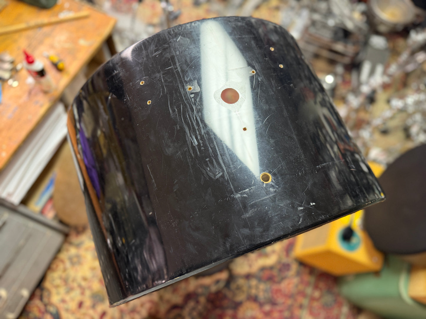 1970s Camco LA 14x22 Bass Drum Shell Black Lacquer/Ebony