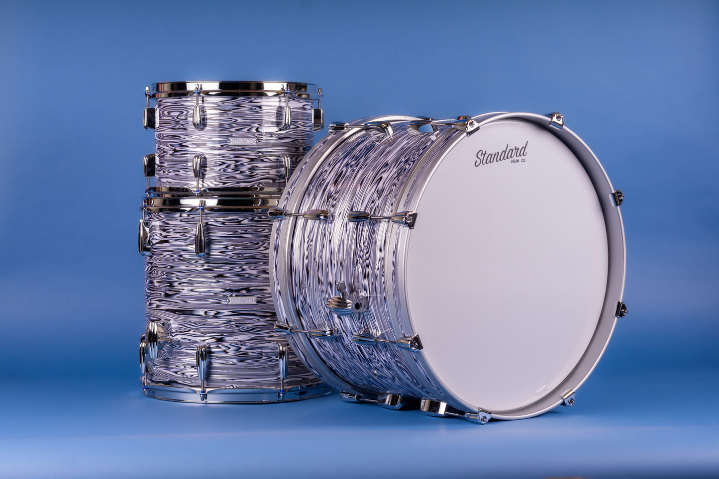 Standard Drum Company Mahogany Poplar in Blueberry Ripple 12x20 14x14 8x12