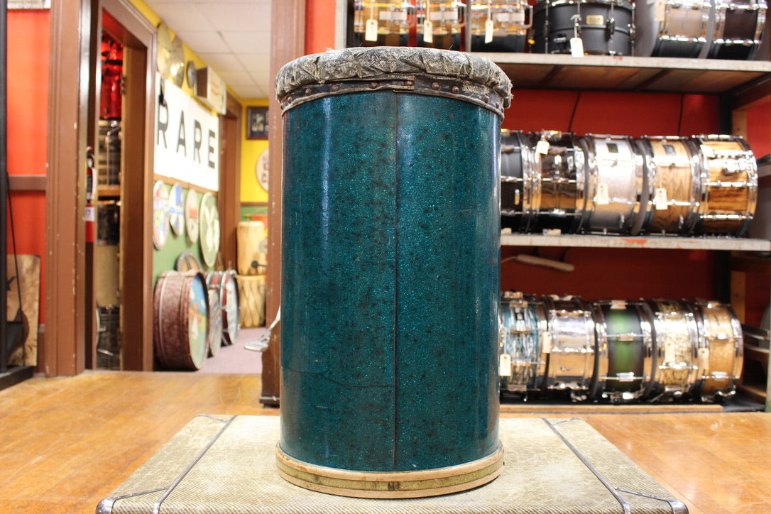 1950s Slingerland 23x14 Canister Throne in Sparkling Aqua