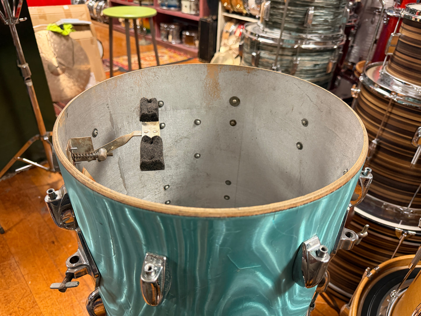 1960s Gretsch 14x14 Floor Tom in Aqua Satin Flame