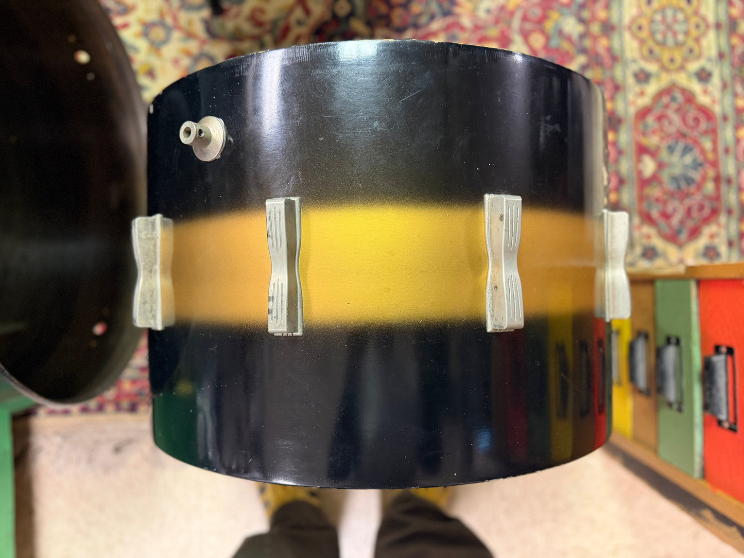 1960 Ludwig Club Date 14x22 Black & Gold Duco Bass Drum Shell