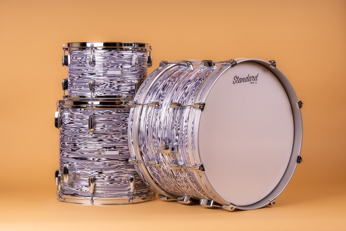 Standard Drum Company Mahogany Poplar in Blueberry Ripple 12x20 14x14 8x12