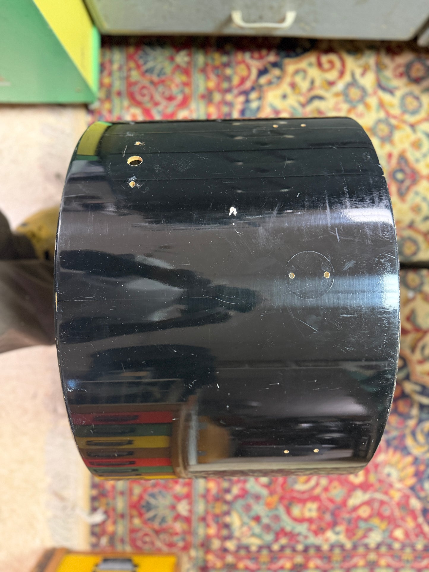 1970s Camco LA 14x22 Bass Drum Shell Black Lacquer/Ebony