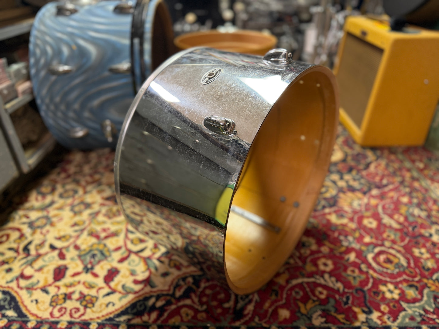 1970 Slingerland 10x18 Concert Tom / Bass Drum in Chrome over Wood