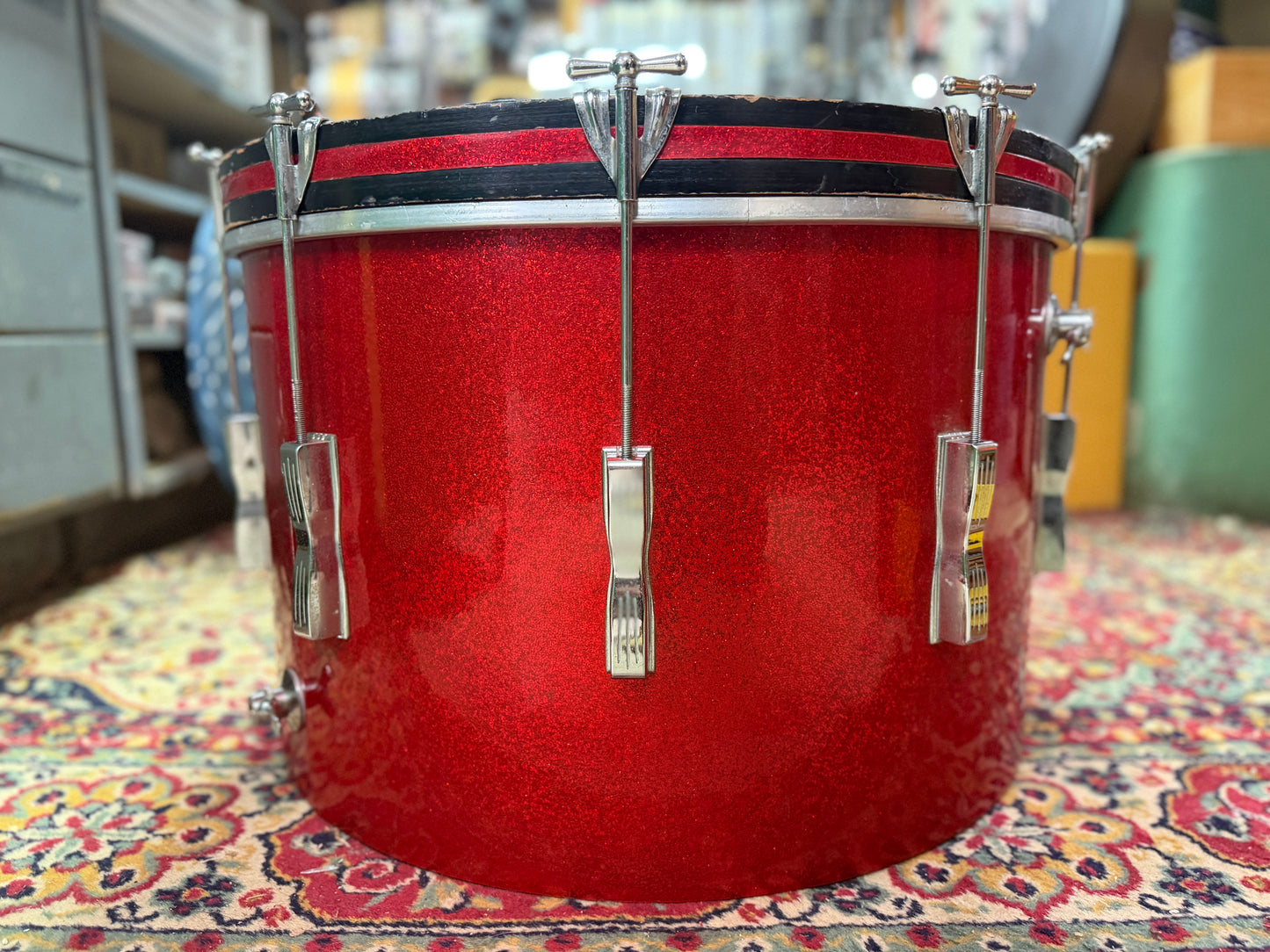 1960s Ludwig Club Date 14x22 Bass Drum Project in Red Sparkle / Duco