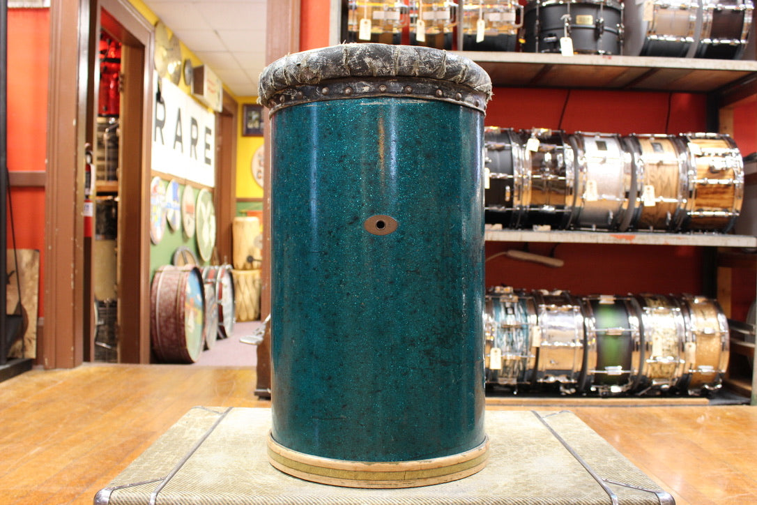 1950s Slingerland 23x14 Canister Throne in Sparkling Aqua