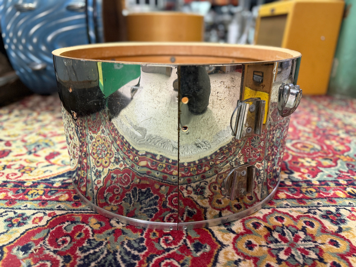 1970 Slingerland 10x18 Concert Tom / Bass Drum in Chrome over Wood
