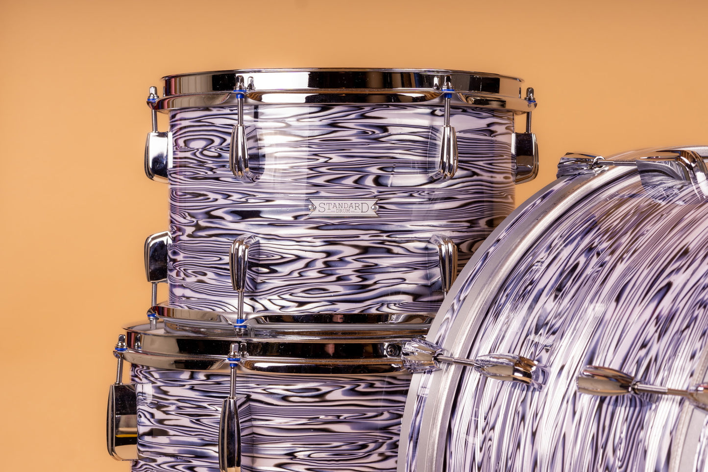 Standard Drum Company Mahogany Poplar in Blueberry Ripple 12x20 14x14 8x12
