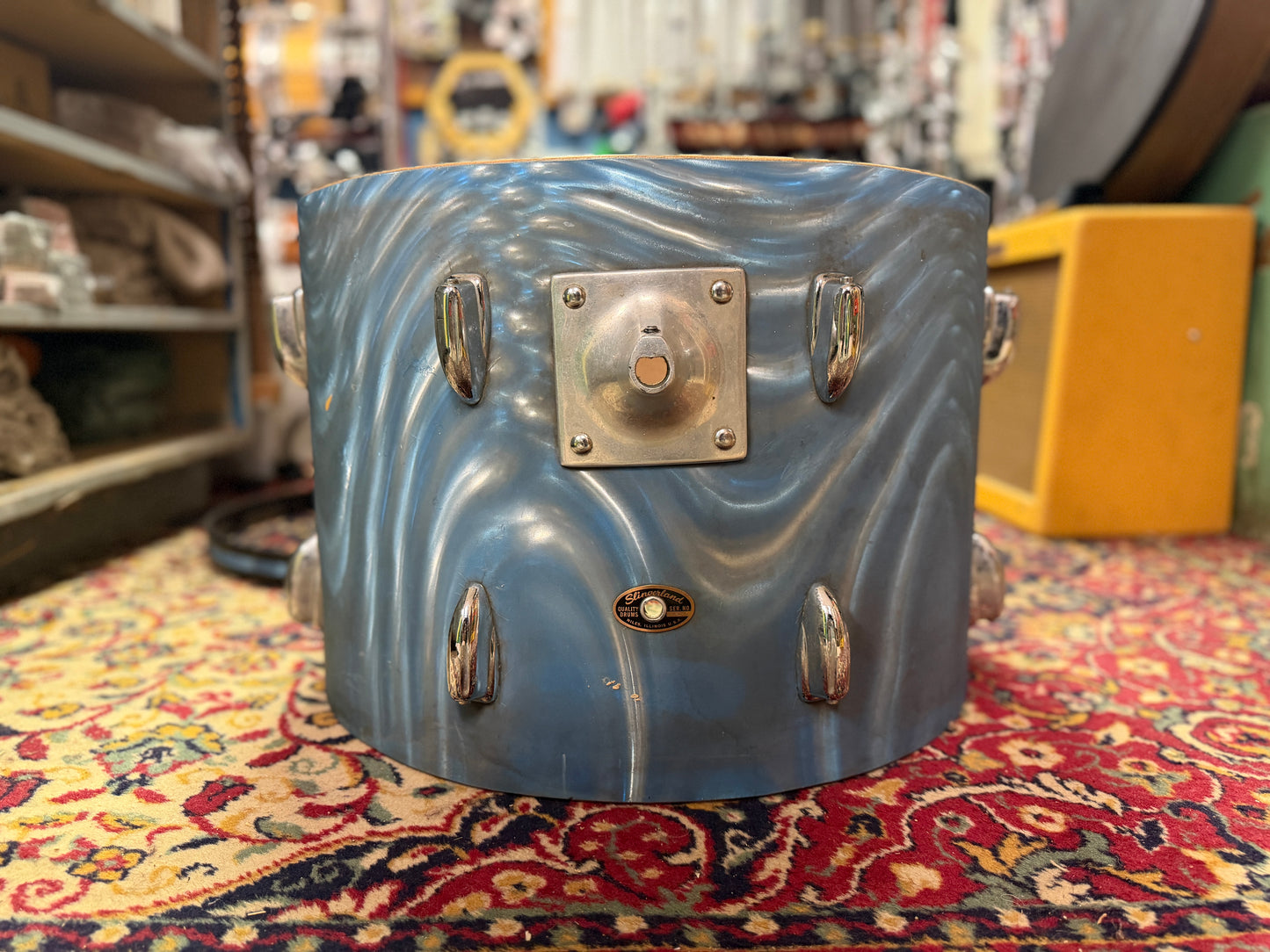 1960s Slingerland 14x20 Bass Drum Shell in Blue Satin Flame