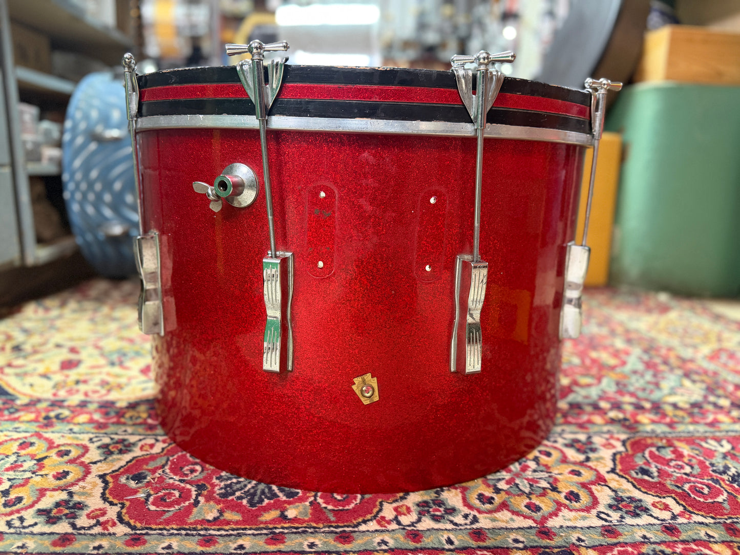 1960s Ludwig Club Date 14x22 Bass Drum Project in Red Sparkle / Duco