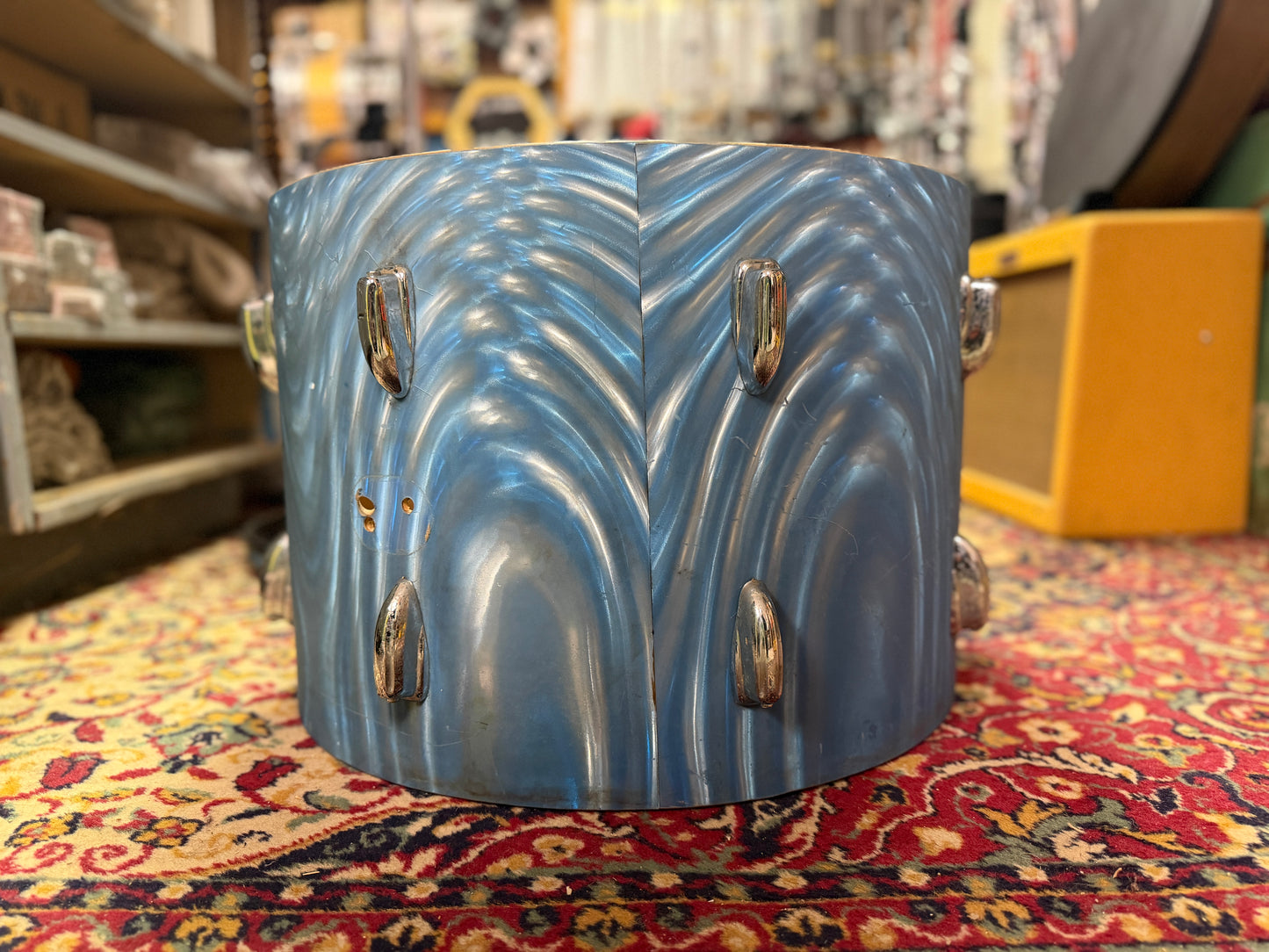 1960s Slingerland 14x20 Bass Drum Shell in Blue Satin Flame