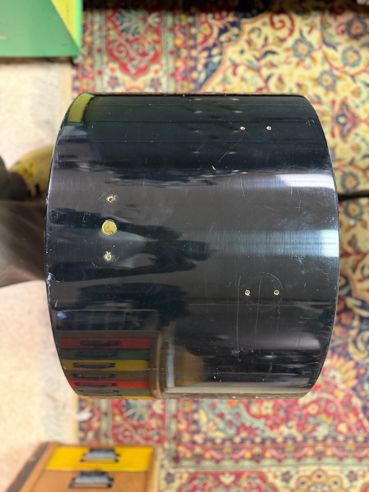 1970s Camco LA 14x22 Bass Drum Shell Black Lacquer/Ebony