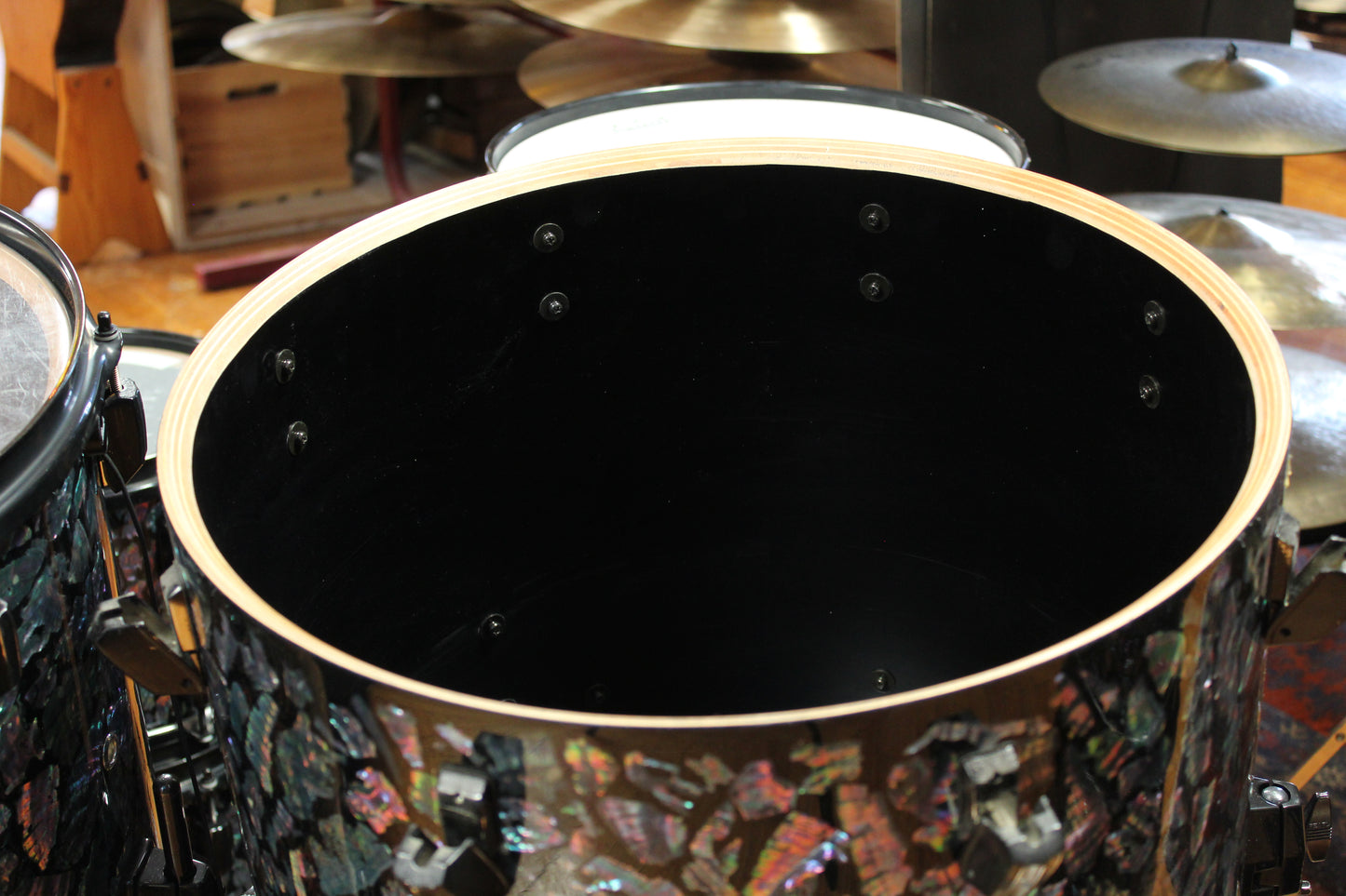 1990s Pearl Masters Mother of Pearl Drum Kit 18x24 16x20 16x18 16x16 12x14 11x13 10x12 8x10 8x8 8x6 6.5x14