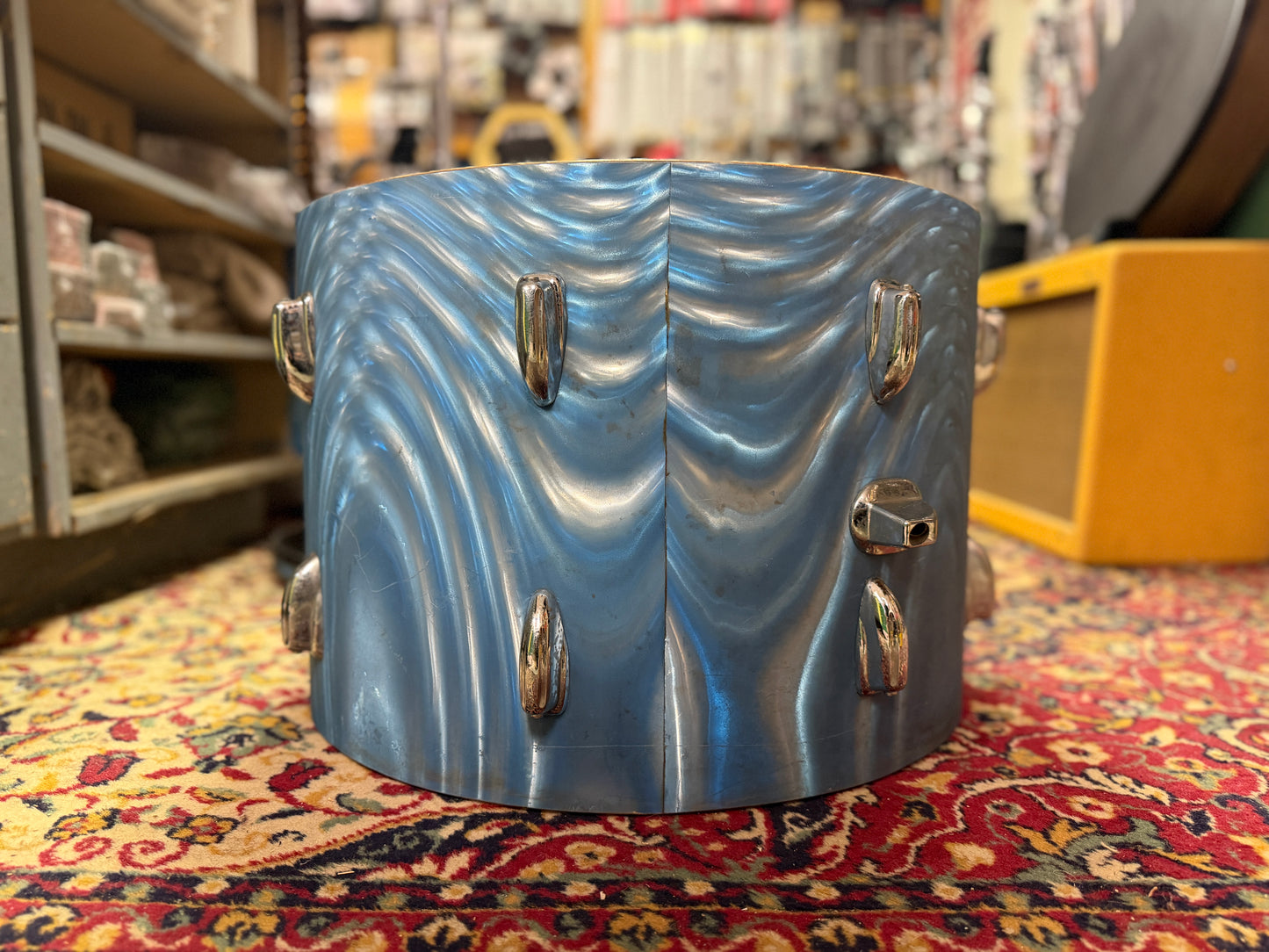 1960s Slingerland 14x20 Bass Drum Shell in Blue Satin Flame