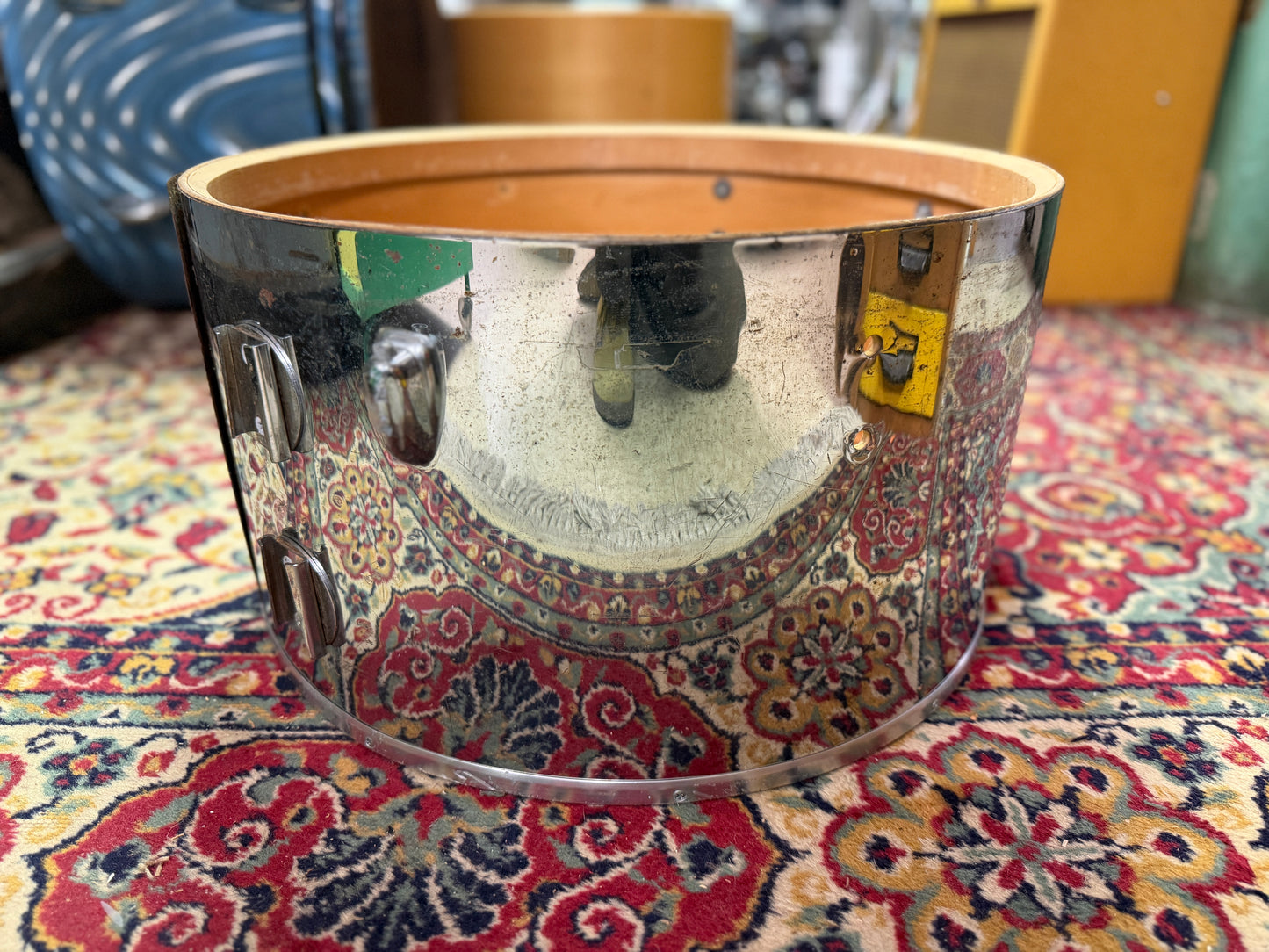 1970 Slingerland 10x18 Concert Tom / Bass Drum in Chrome over Wood