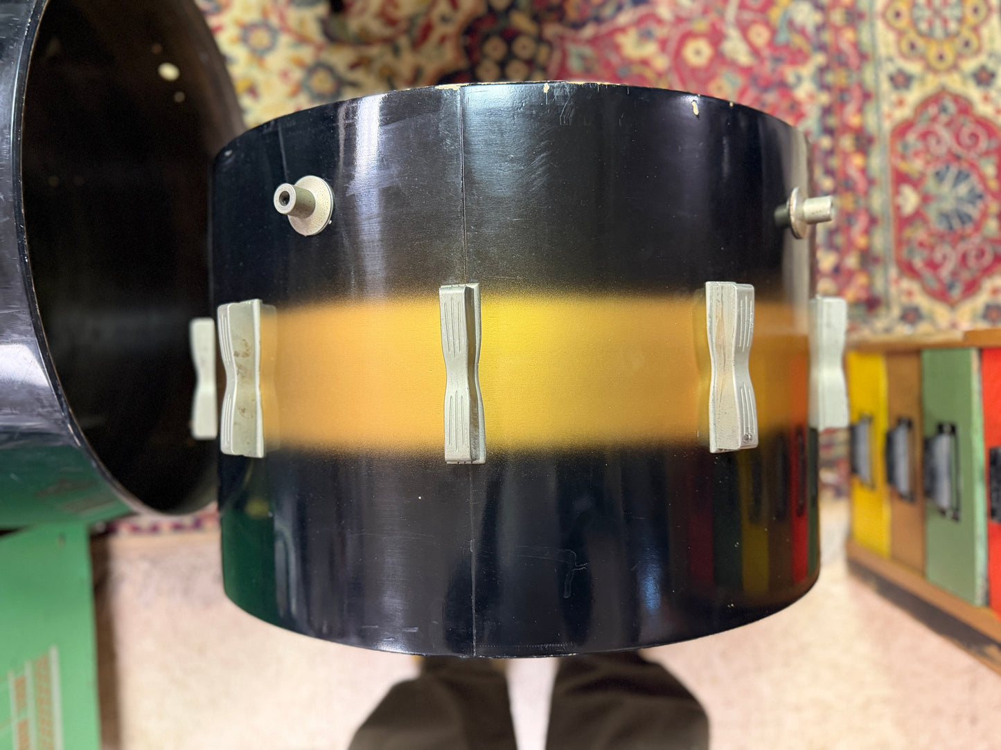 1960 Ludwig Club Date 14x22 Black & Gold Duco Bass Drum Shell