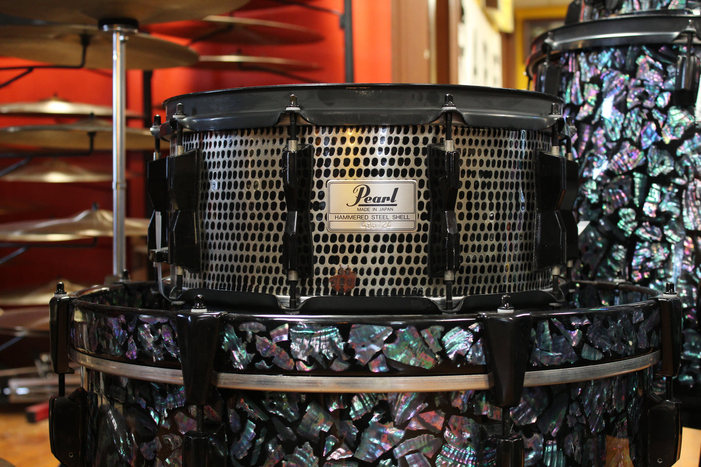 1990s Pearl Masters Mother of Pearl Drum Kit 18x24 16x20 16x18 16x16 12x14 11x13 10x12 8x10 8x8 8x6 6.5x14