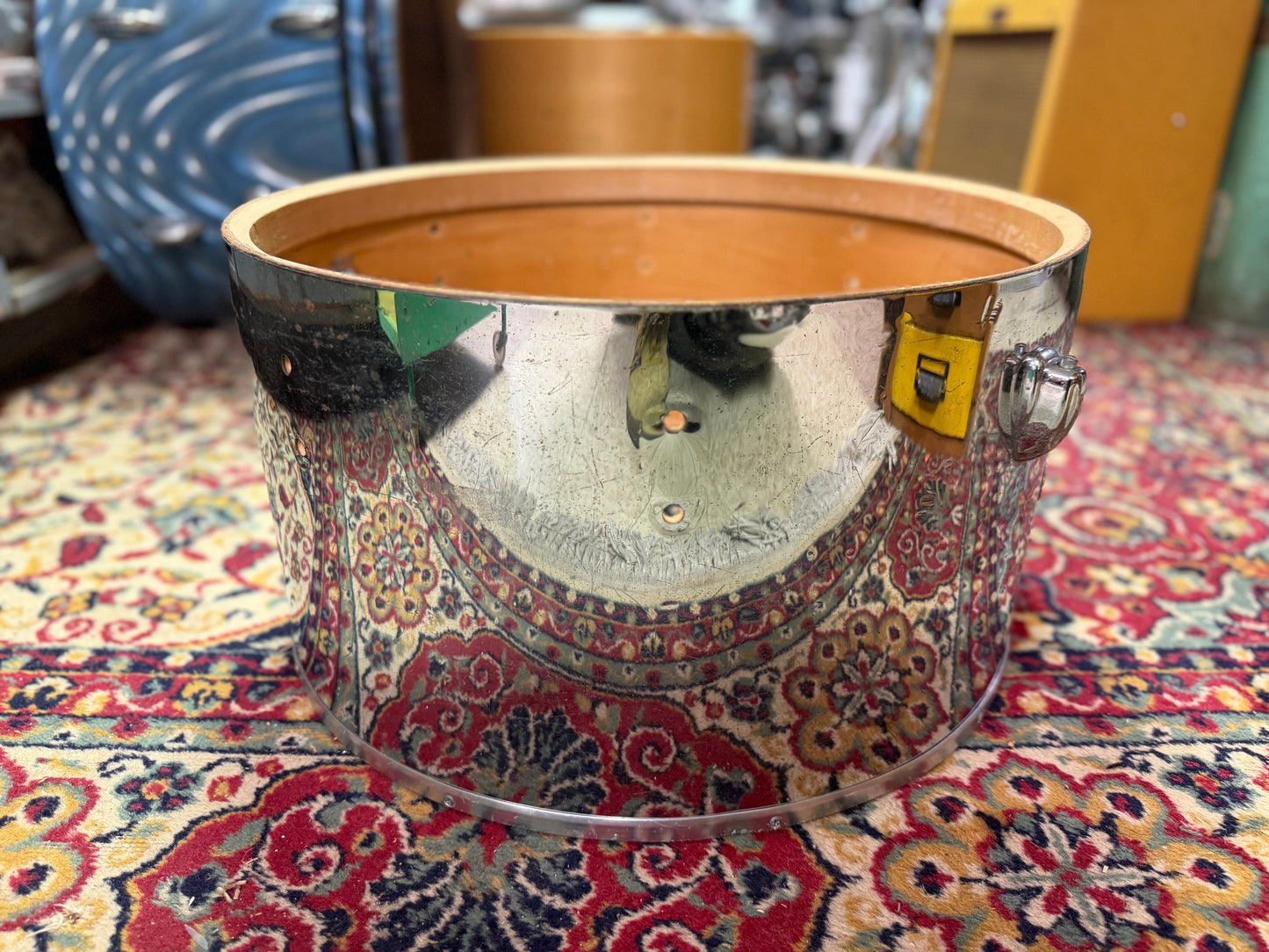 1970 Slingerland 10x18 Concert Tom / Bass Drum in Chrome over Wood
