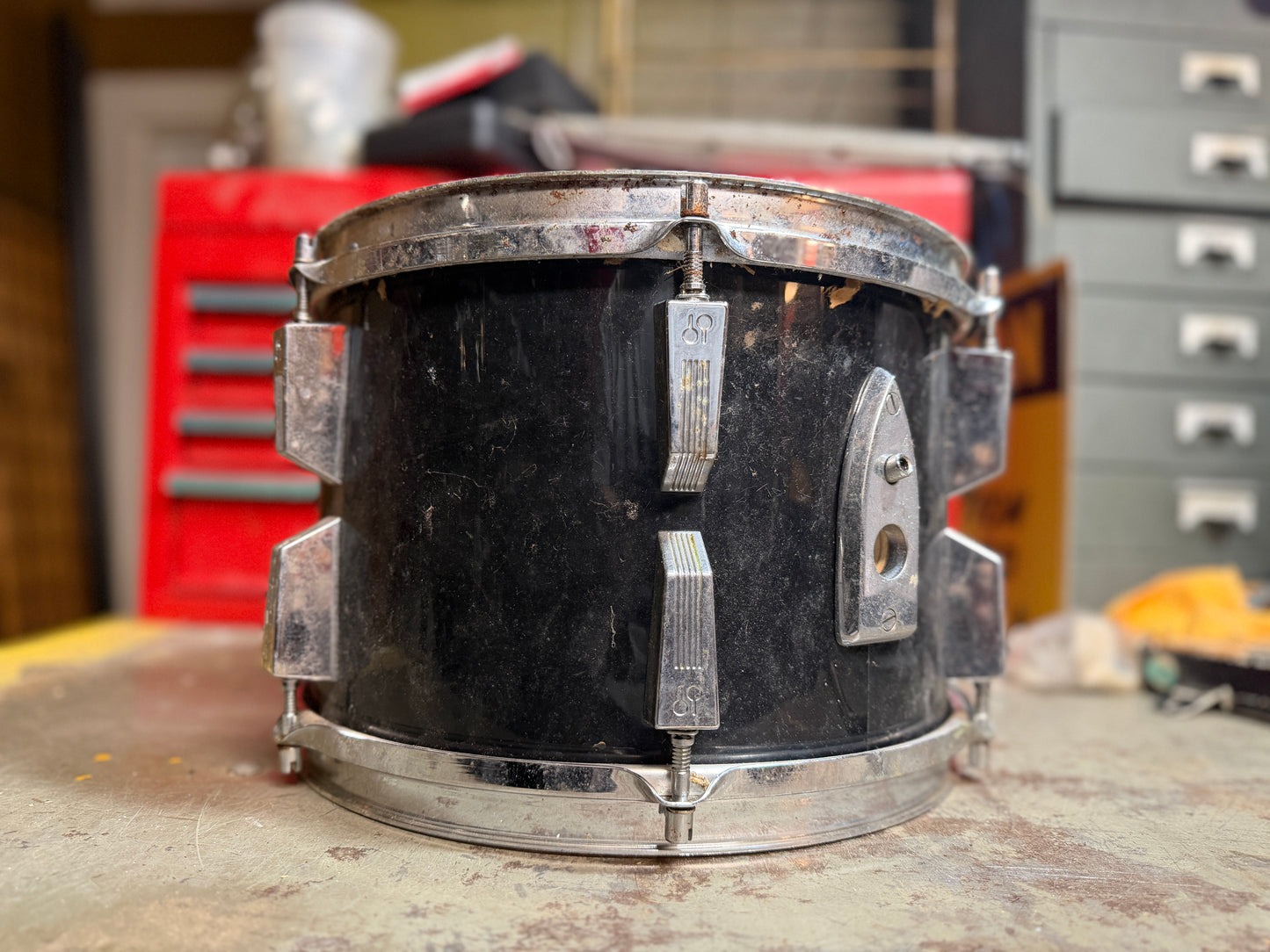 1970s Sonor Phonic Tom 8"x12" in Black Wrap