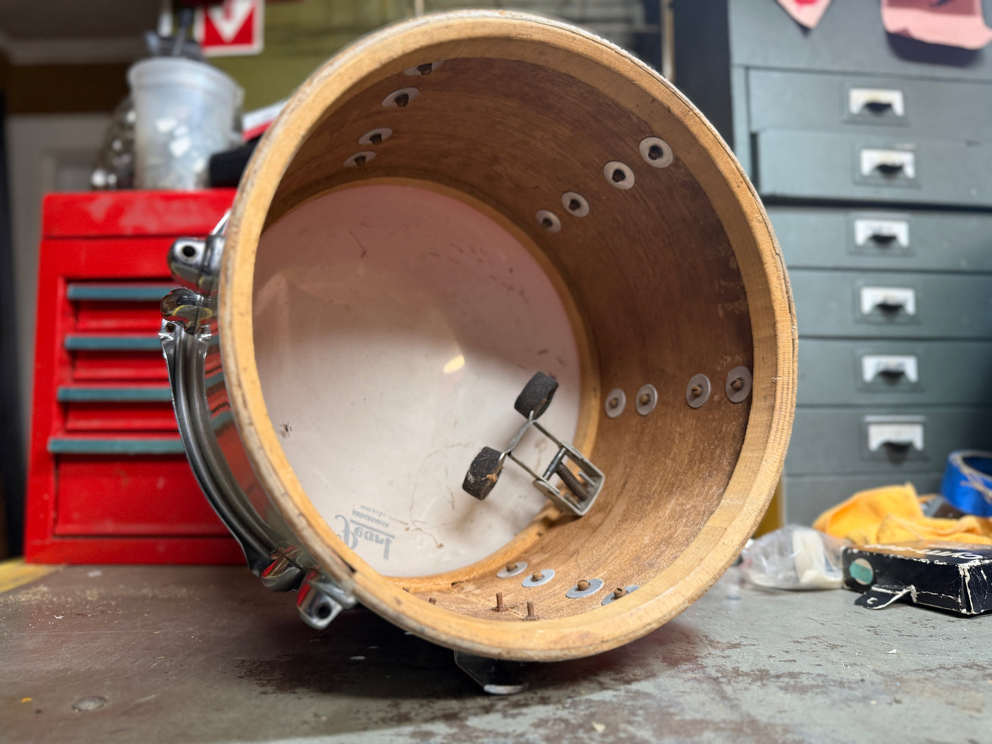 1950s Slingerland 8x12 Tom Tom Project in White Marine Pearl