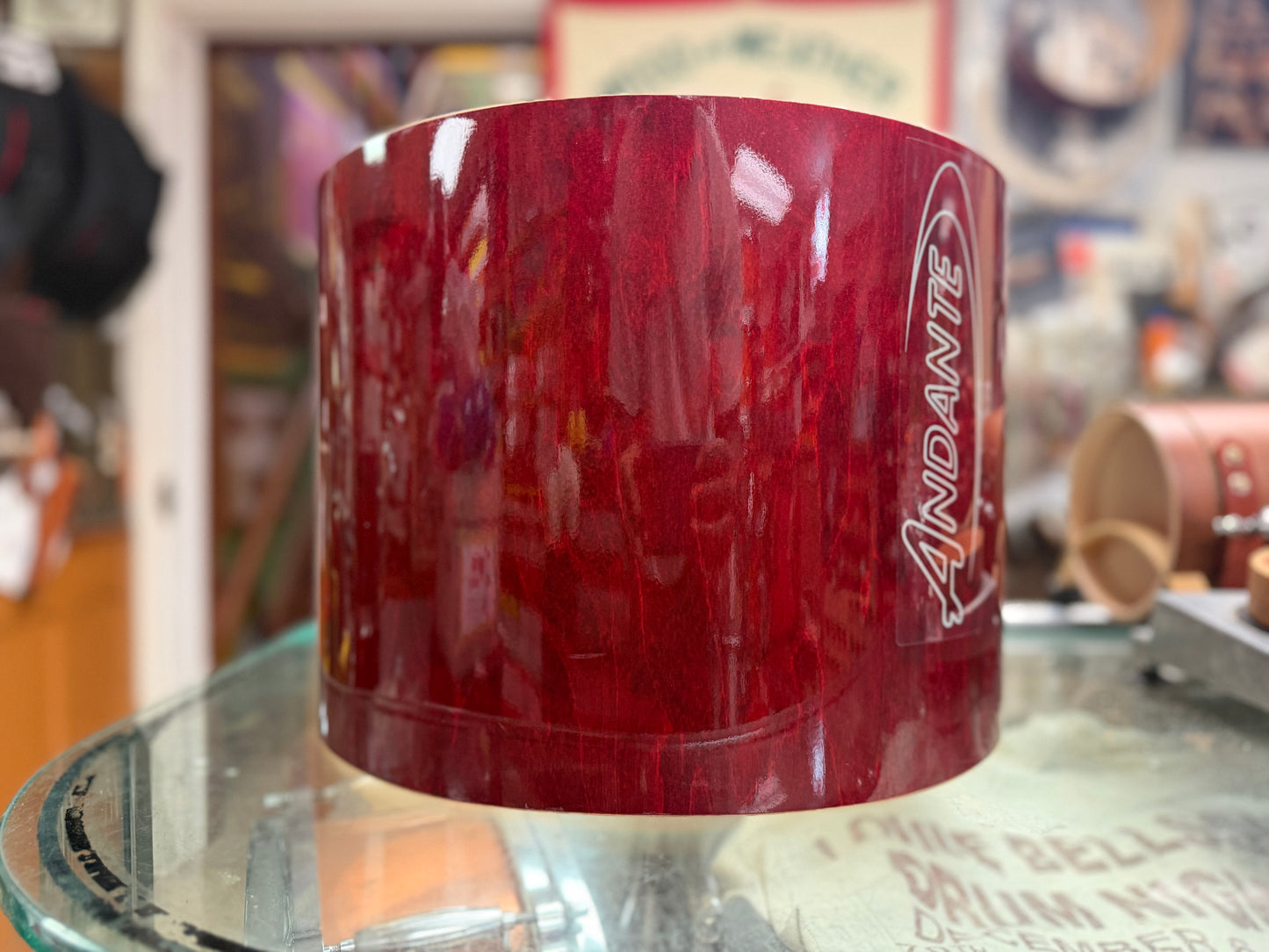 Andante Snare Drum Shell - Red Stain 10x14