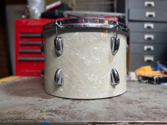 1950s Slingerland 8x12 Tom Tom Project in White Marine Pearl