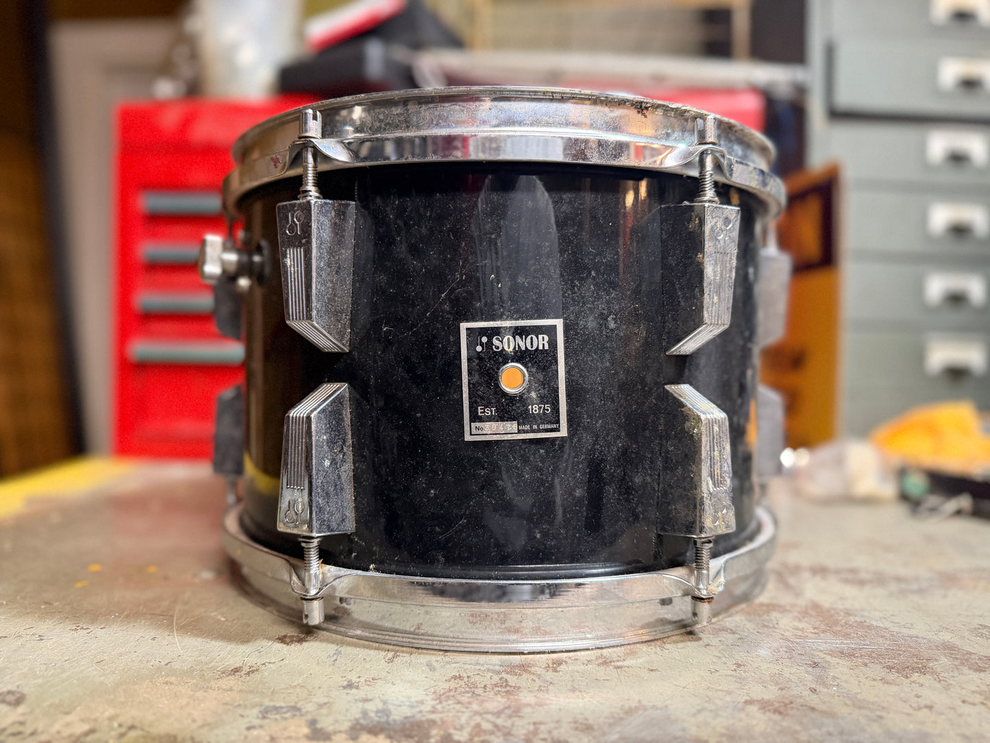 1970s Sonor Phonic Tom 8"x12" in Black Wrap
