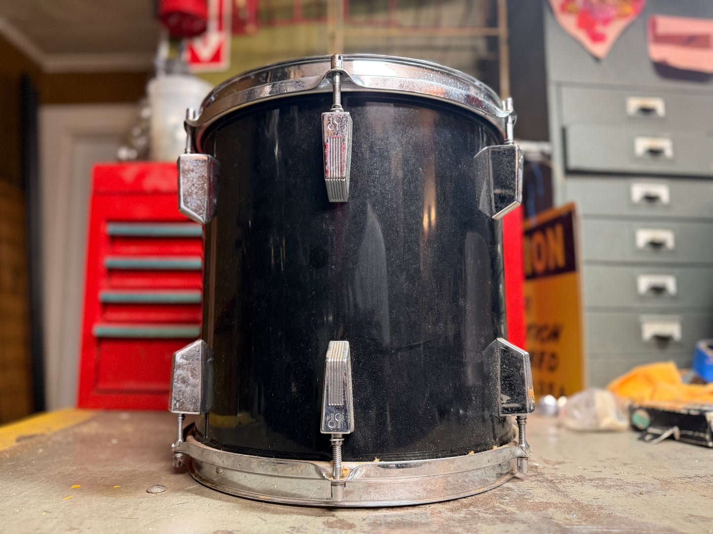 1970s Sonor Phonic 12x12 Tom Tom in Black Wrap