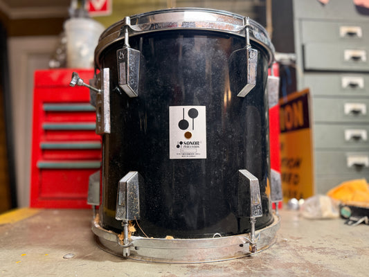 1970s Sonor Phonic 12x12 Tom Tom in Black Wrap