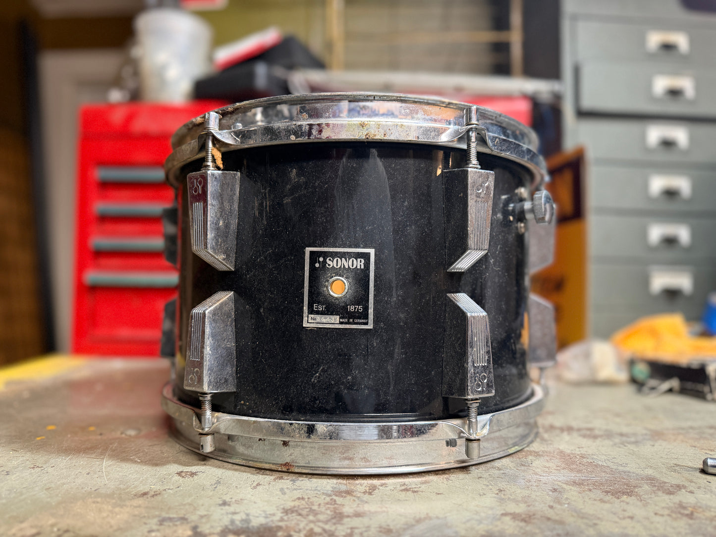1970s Sonor Phonic Tom 8"x12" in Black Wrap