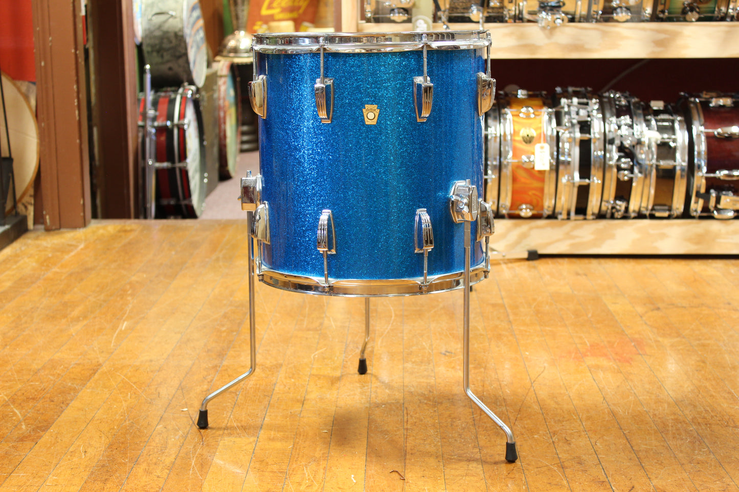 1960s Ludwig Downbeat Outfit in Sparkling Blue Pearl 14x20 8x12 14x14