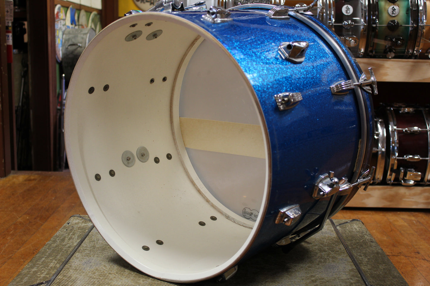 1960s Ludwig Downbeat Outfit in Sparkling Blue Pearl 14x20 8x12 14x14