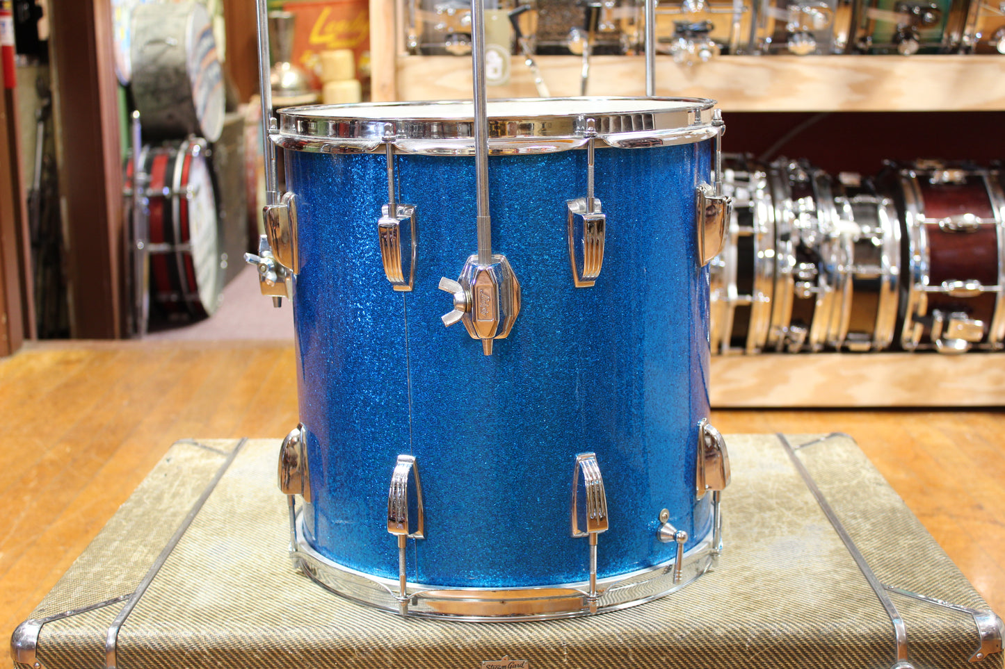 1960s Ludwig Downbeat Outfit in Sparkling Blue Pearl 14x20 8x12 14x14