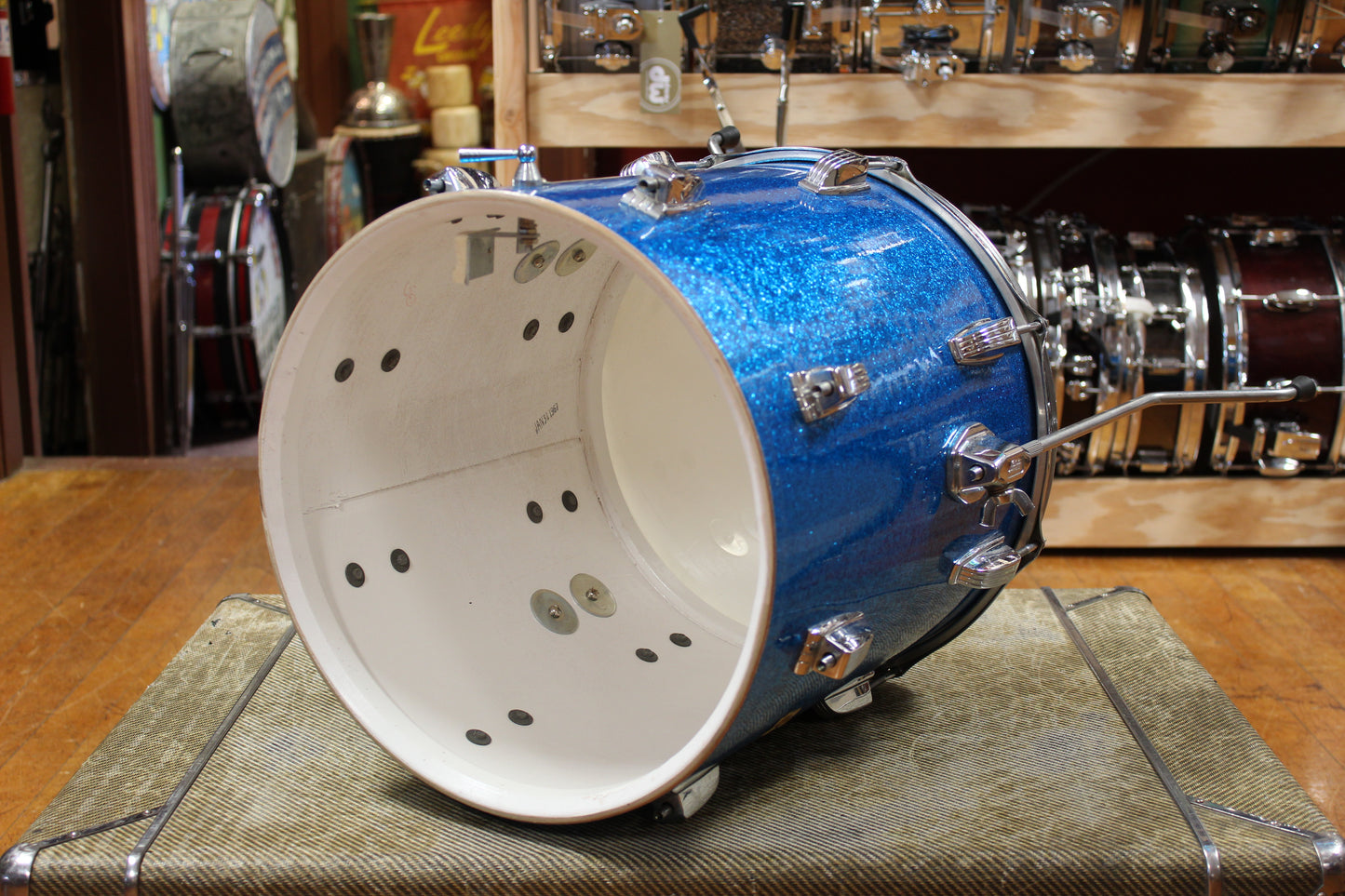 1960s Ludwig Downbeat Outfit in Sparkling Blue Pearl 14x20 8x12 14x14
