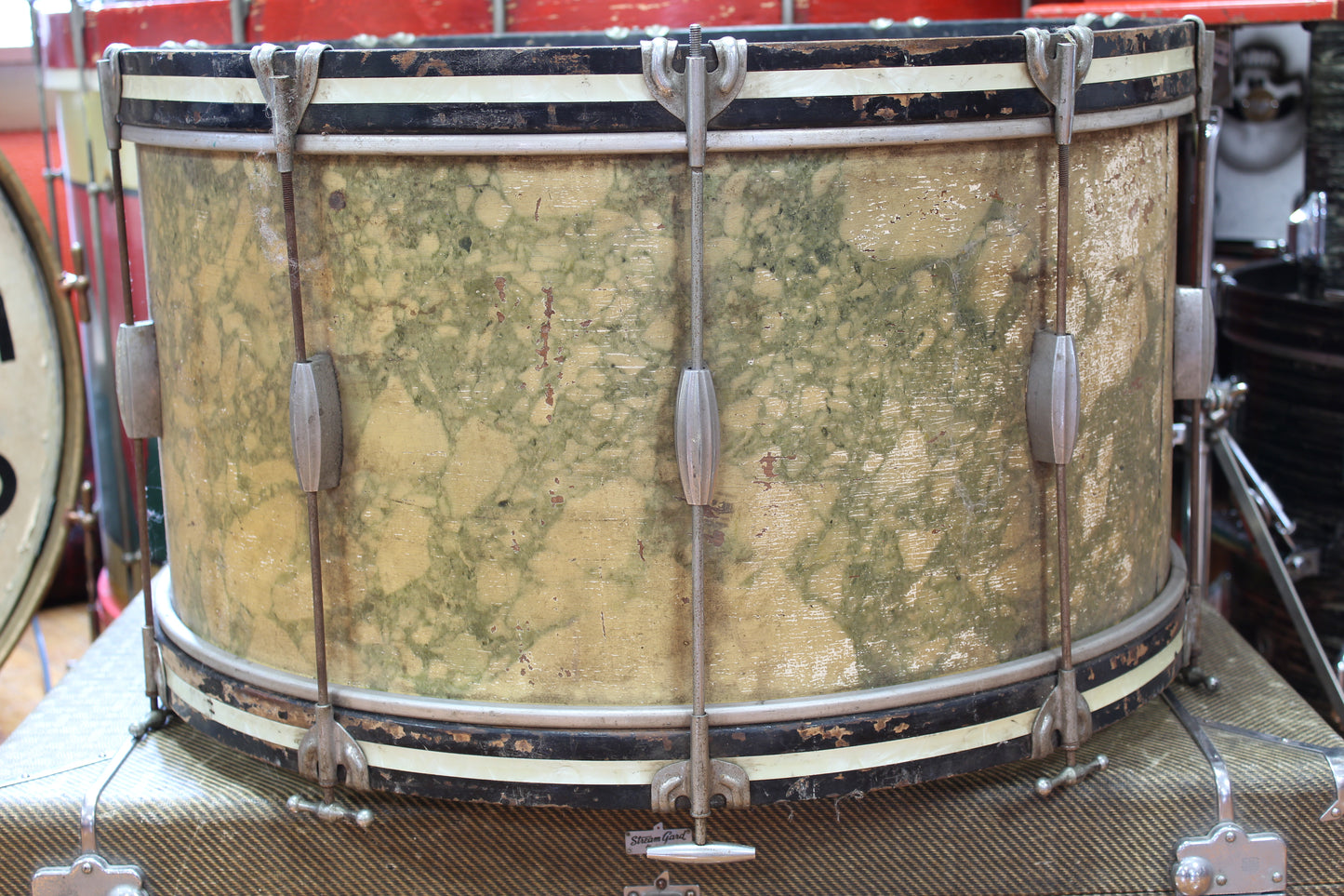 1940's Slingerland 12"x24" Bass Drum in Marble Pearl